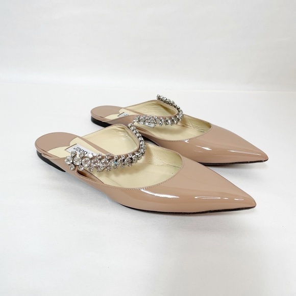 Jimmy Choo Patent Leather Bing Flats Sandals - Picture 3 of 7